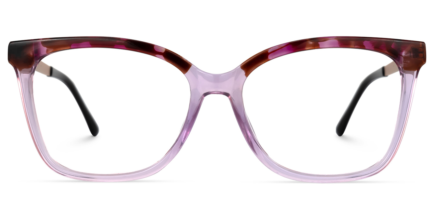 Olga Blumendruck-Lila Cateye Brille Blumendruck-Lila