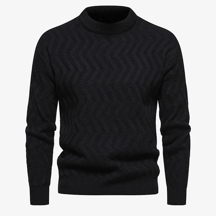 Men's Sweater Pullover Cable Knit Tunic Knitted Basic Solid / Plain Color Standing Collar Keep Warm  Sweater