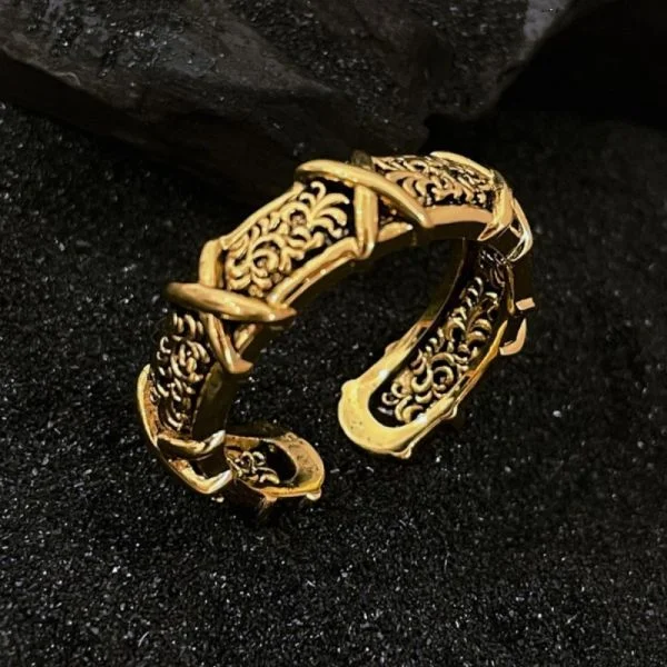 Sterling Silver Gold Eternity Tangleweed Ring