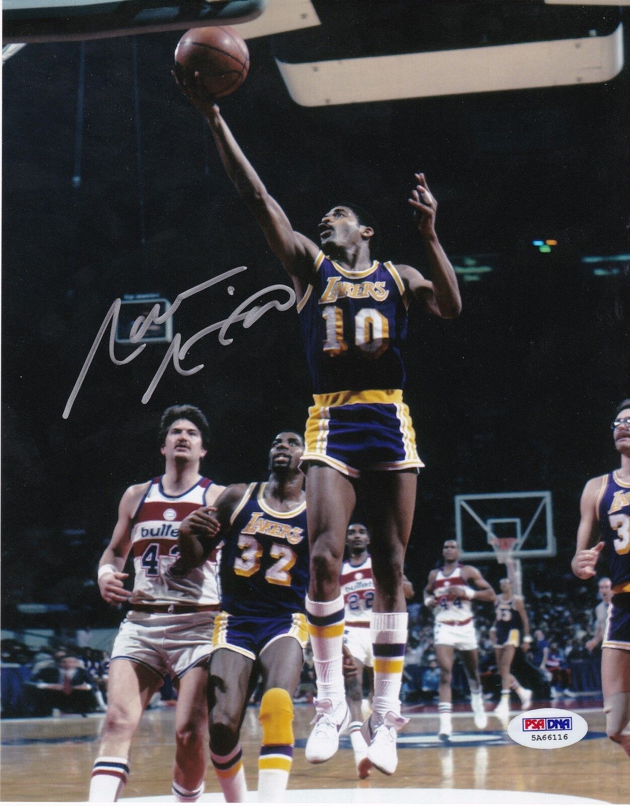 NORM NIXON LOS ANGELES LAKERS PSA/DNA ACTION SIGNED 8x10