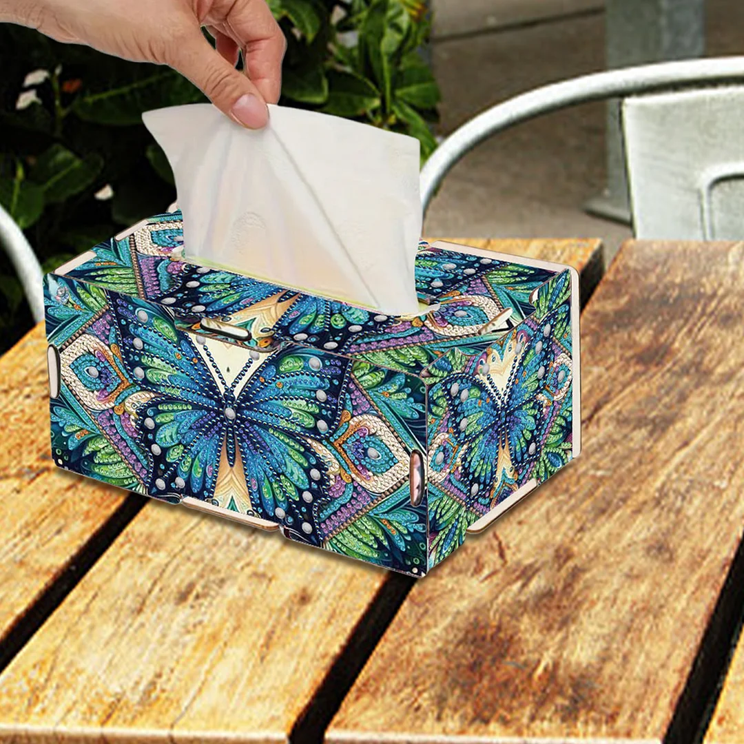 Butterfly DIY Diamond Art Paper Towel Holder for Home and Office Decoration