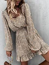 Floral Printed Long Sleeves Mini Dresses