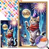 Diamond Painting -5D Round Partial AB Drill New Years Cat(35x55cm)