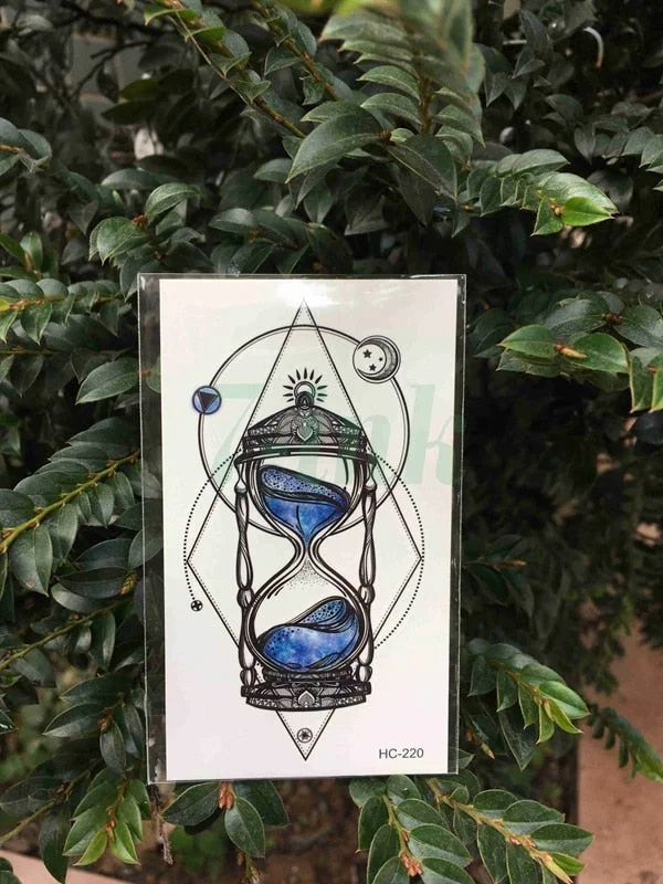 Water Transfer Tattoo Hourglass moon star tatto body art Waterproof Temporary fake Tatoo for man woman kid 10.5*6cm