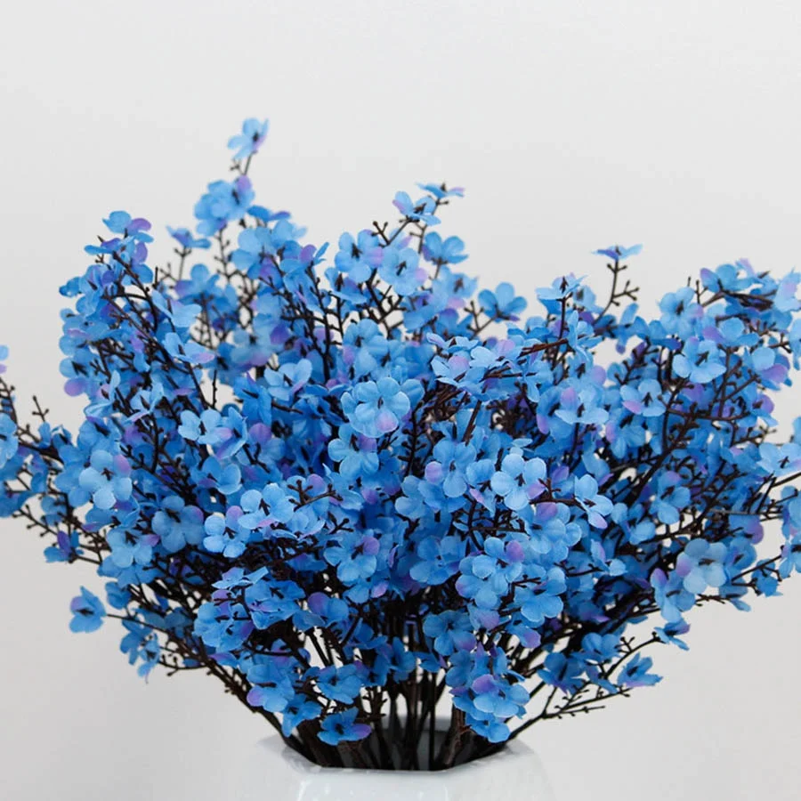 Christmas Gift silk white cherry blossom artificial flowers artificial flowers bouquet for wedding home room decoration babysbreath wholesale
