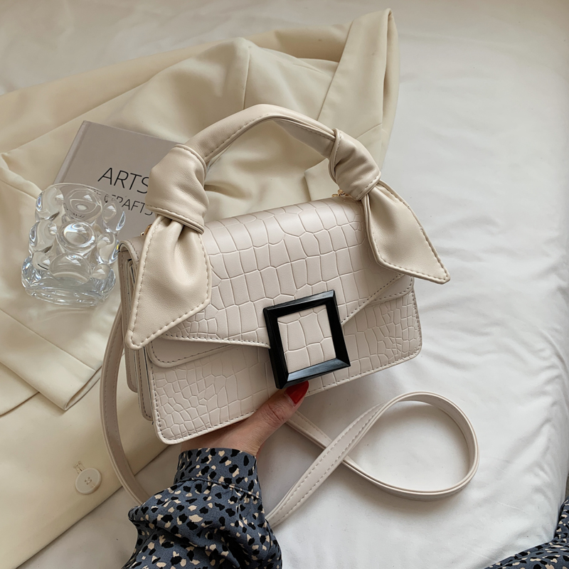 Luckrushonline Texture Pu Small Bag Women Stone Pattern Square Flap Shoulder Crossbody  Bags Autumn New Ladies Casual All-match Handbags back to school Bags