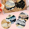 8pcs/set Diamond Painting Mountain Pattern Coaster Cup Cushion Home Decor