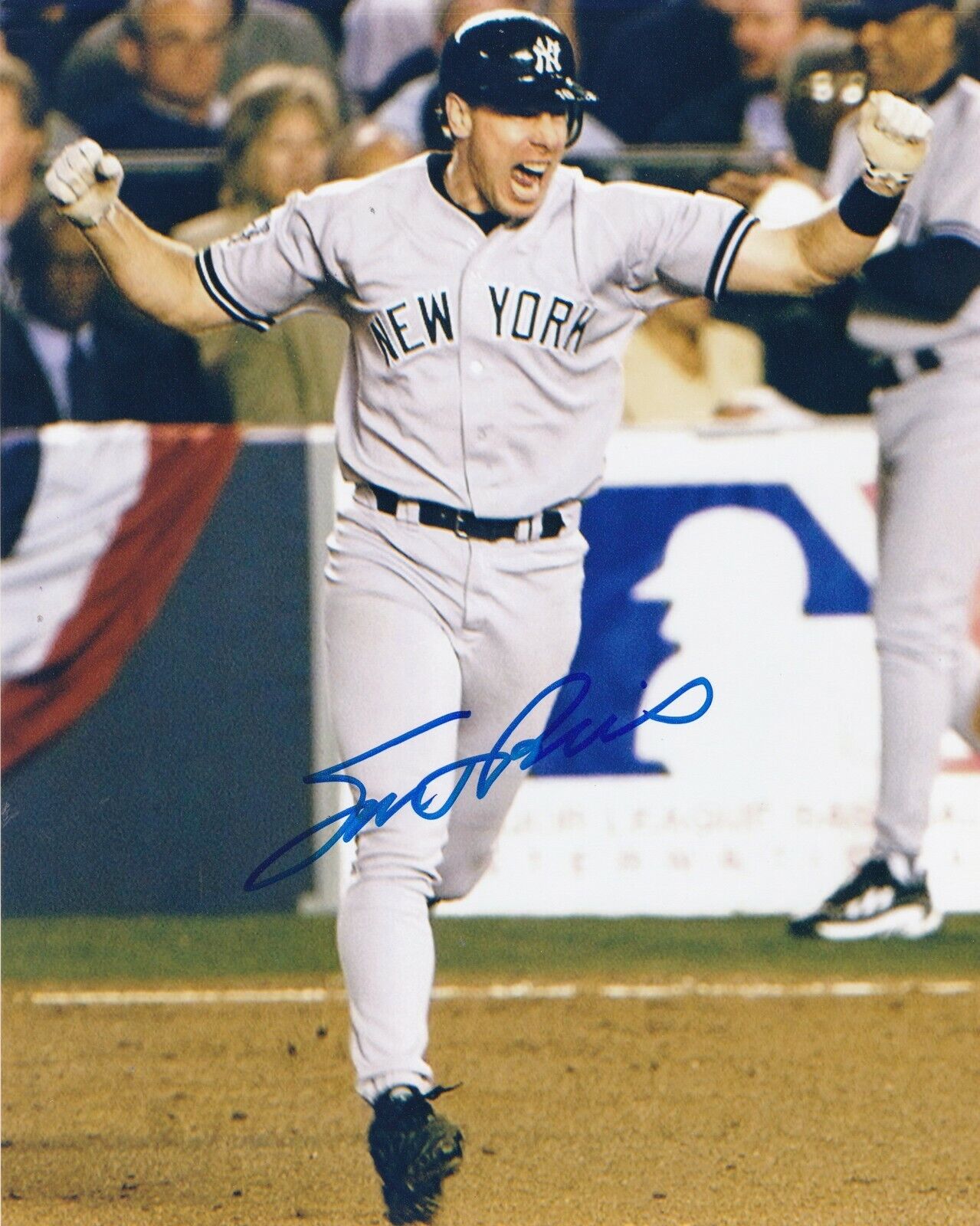 SCOTT BROSIUS NEW YORK YANKEES ACTION SIGNED 8x10