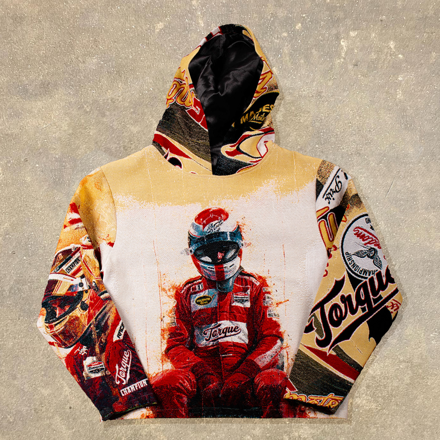 Racing Red Print Long Sleeve Hoodies