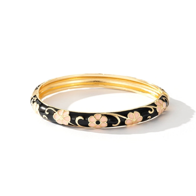 Retro Flower Copper Bangle