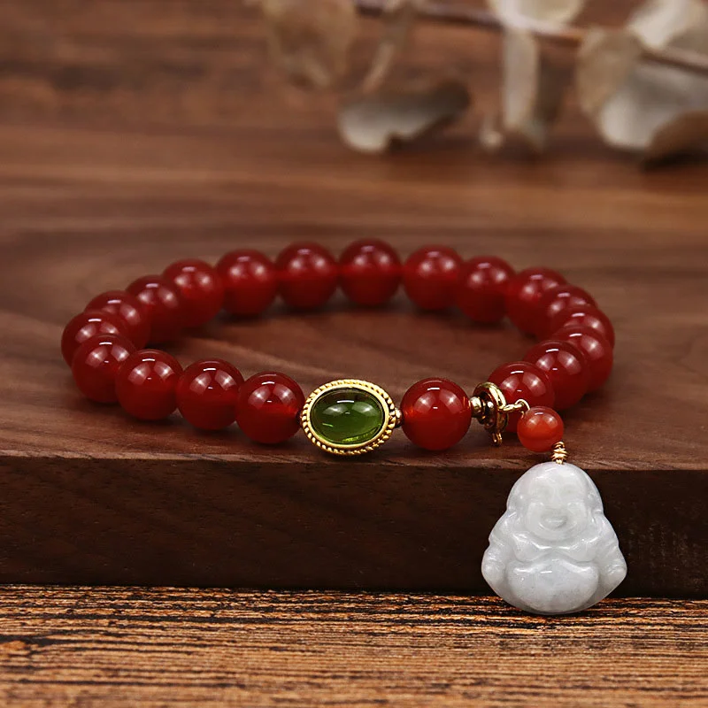 Natural Red Agate Buddha Success Bracelet