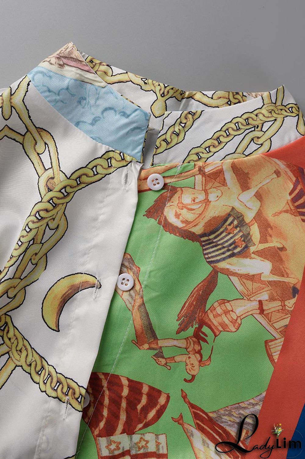 Gold Fashion Casual Print Patchwork V Neck A Line Dresses