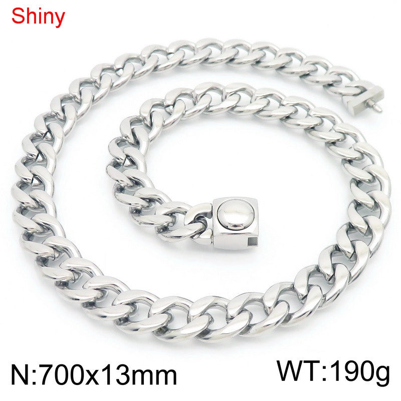 Stainless Steel NK Chain Bracelet Fashion Personality Titanium Steel Figaro Chain Necklace