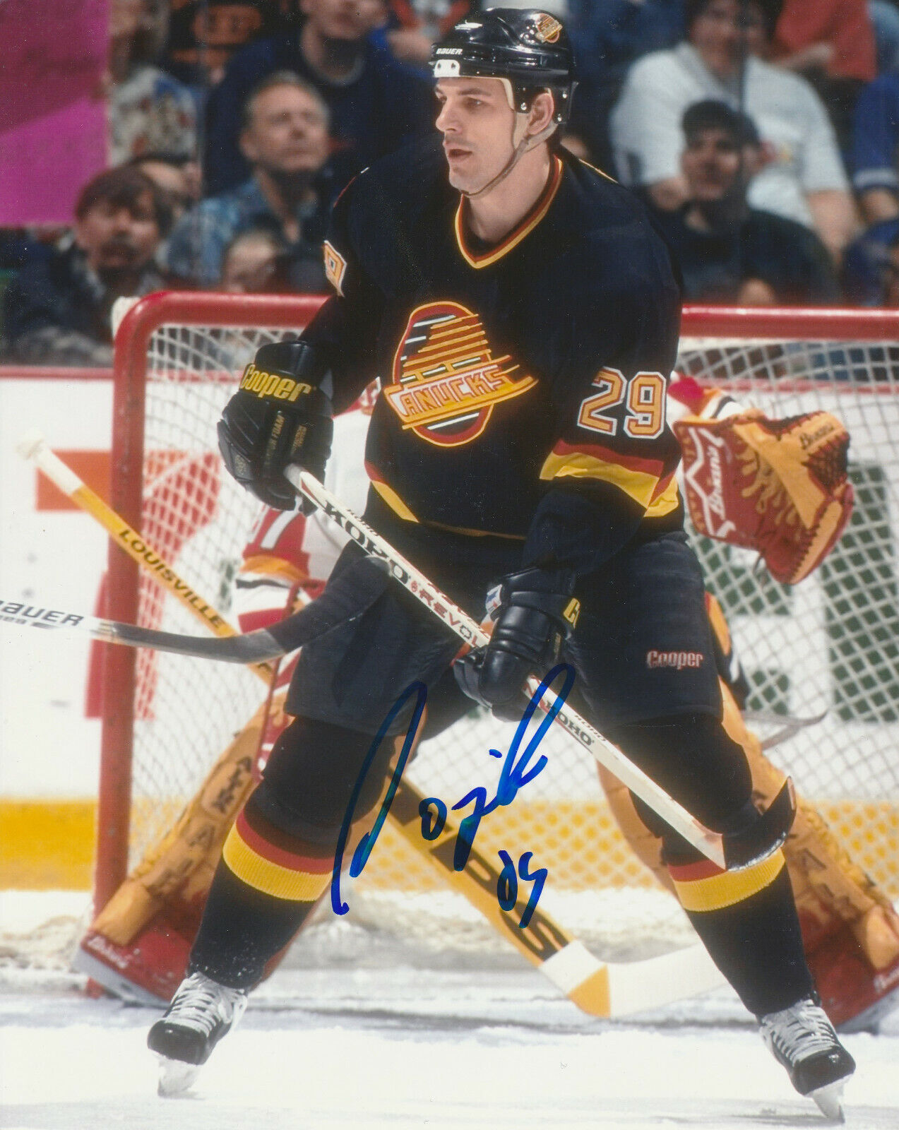 VINTAGE GINO ODJICK SIGNED VANCOUVER CANUCKS 8x10 Photo Poster painting #4 Autograph