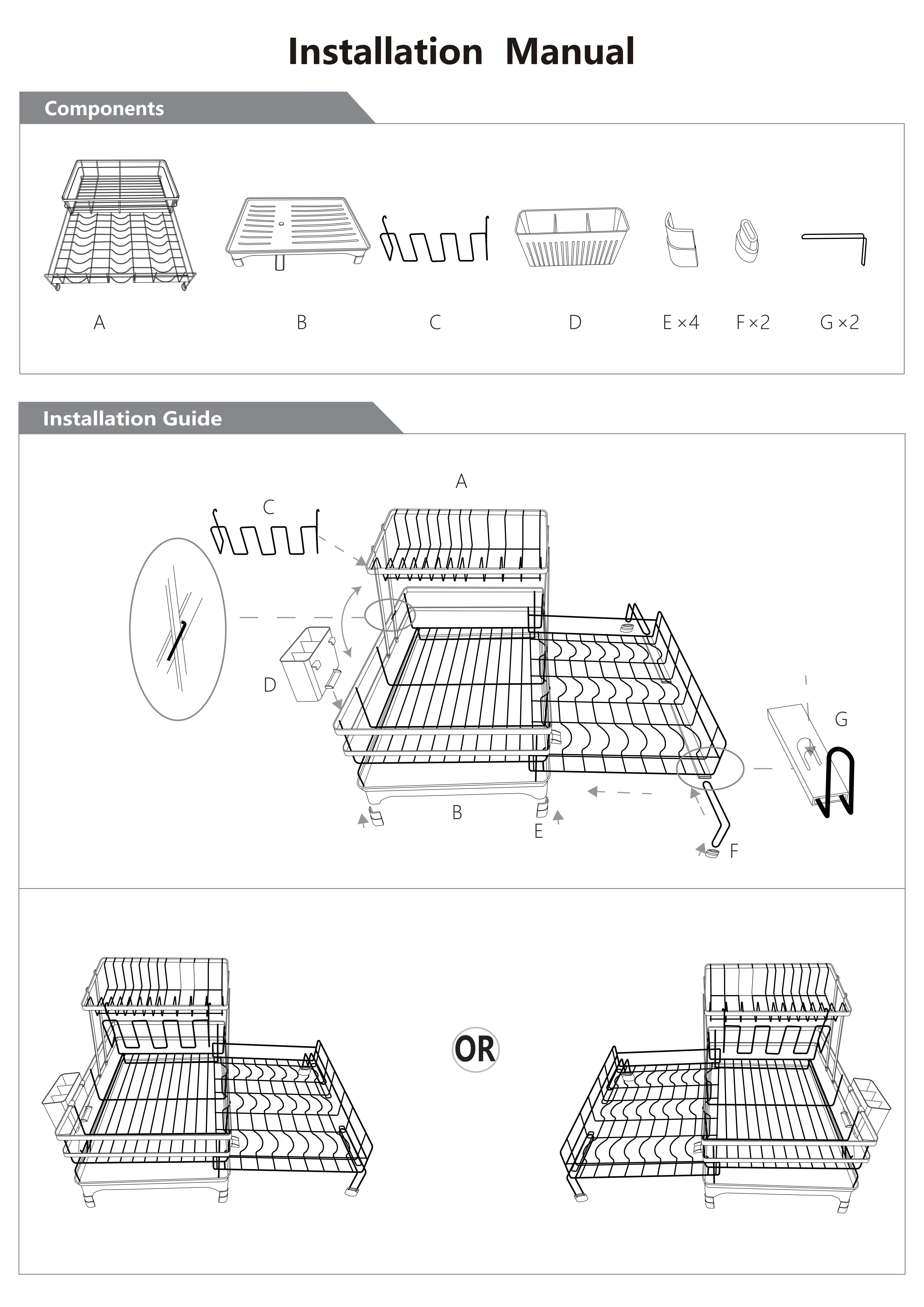 Foldable Over Sink Dish Drying Rack｜Pull-Out 2-Tier Dish Drainer with Utensil Holder｜Space Saving Kitchen Organizer for Small Kitchens