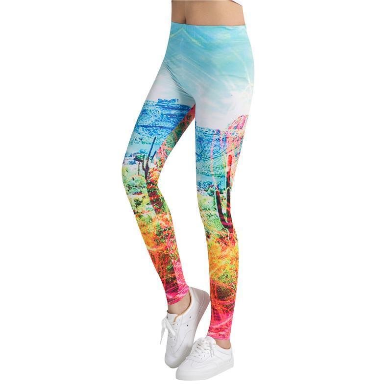 Fitness leggings - Colorful canyon- High waist-elleschic