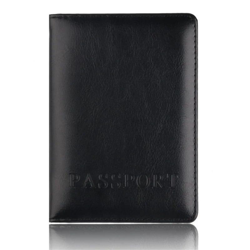 Fashion PU Leather Passport Covers Travel Accessories ID Bank Credit Card Bag Men Women Passport Leather Passport Holder