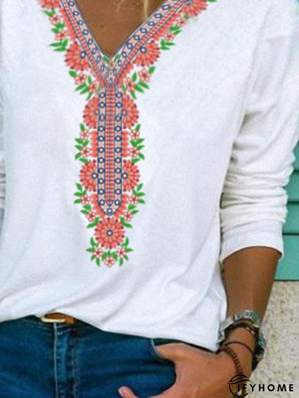 Casual V Neck Tunic Top | IFYHOME