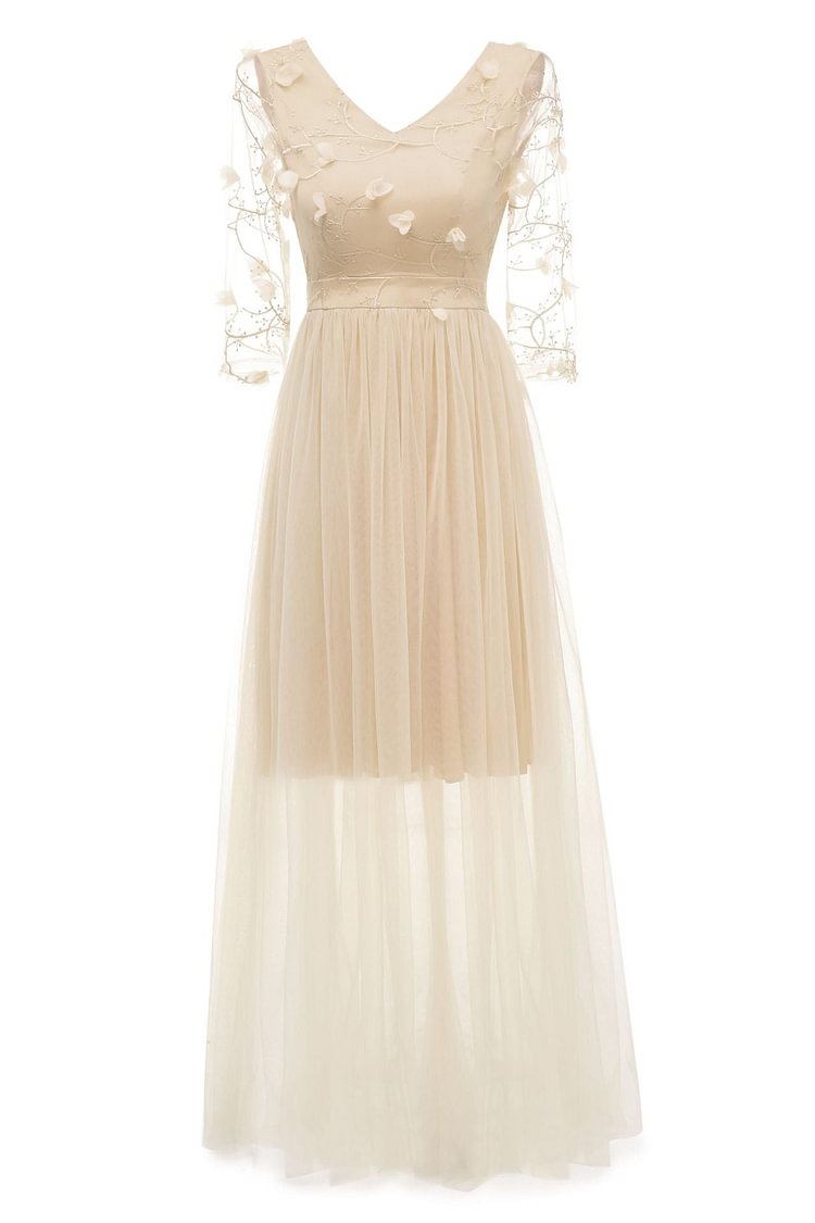 Gorgeous Long Champagne Prom Dress - Shop Trendy Women's Clothing | LoverChic