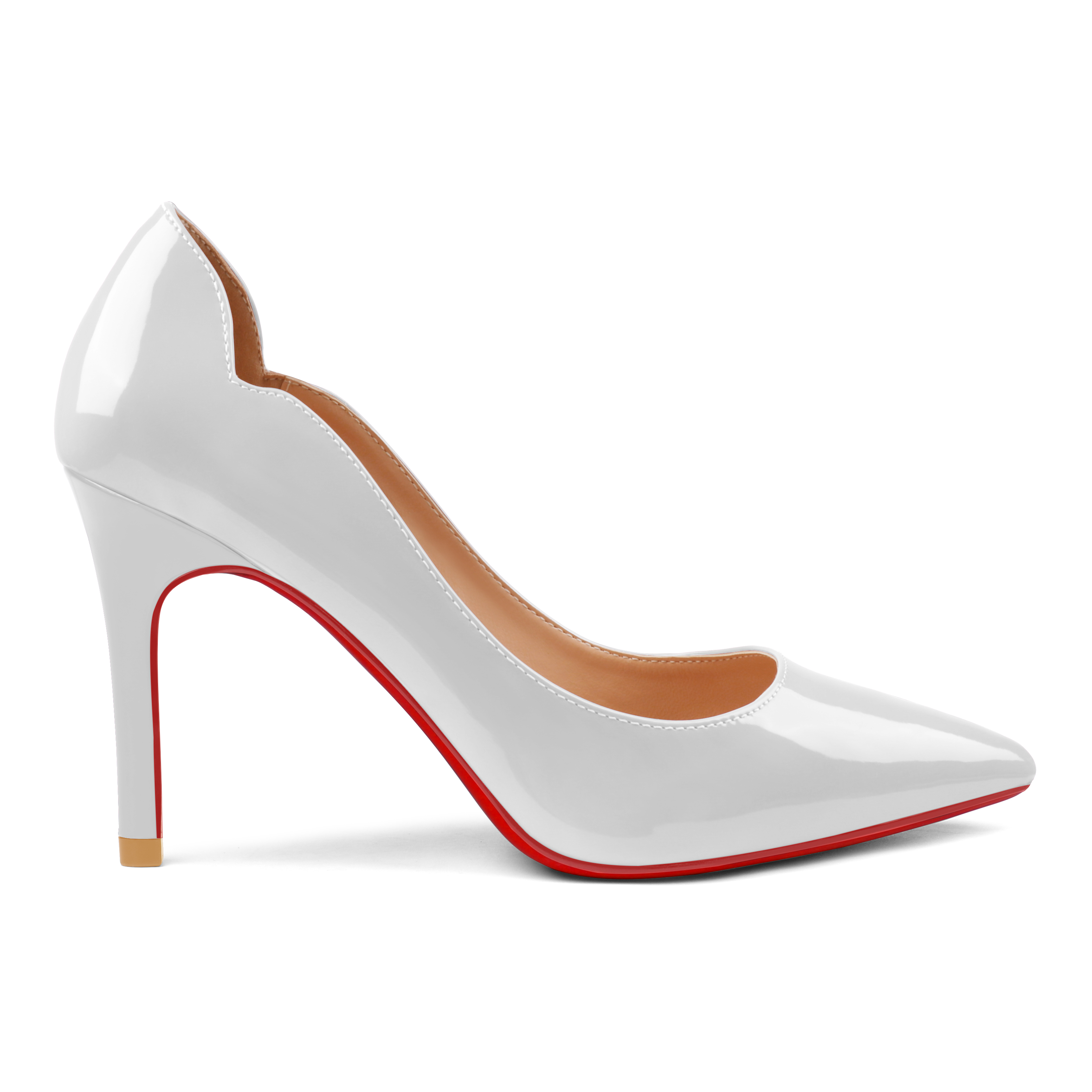 90mm Women's Pointed Toe Kitten Heels Hot Chick Red Bottom Stiletto Pumps for Wedding-MERUMOTE