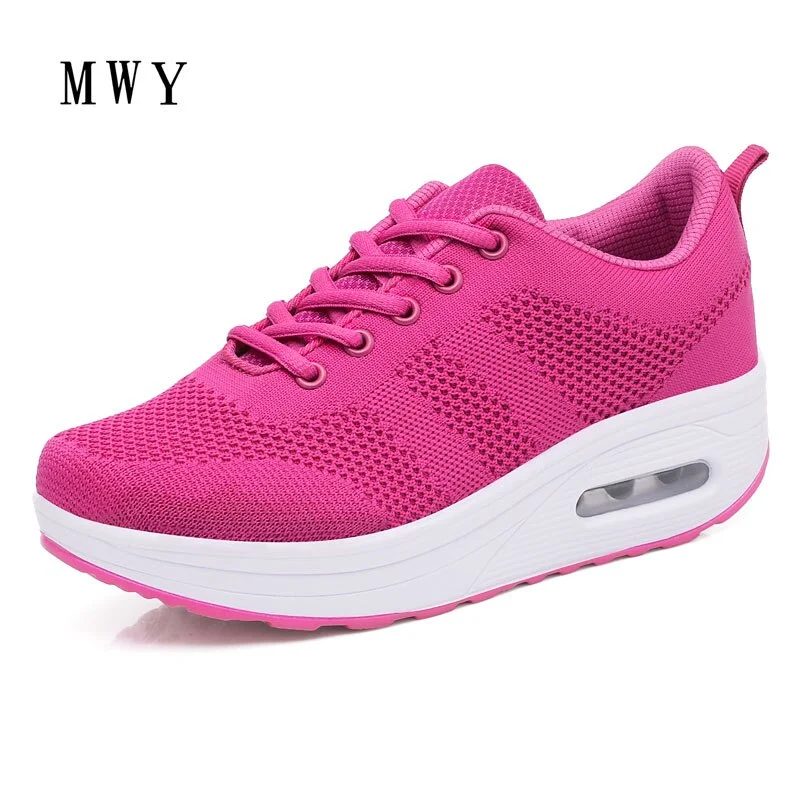 MWY Women Casual Platform Shoes Fashion High Heels Shoes Woman Wedges Women White Sneakers Shoes Heigh Increasing zapatos mujer