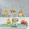 6pcs DIY Sunflower Goblin Diamond Painting Double-Sided Keychains