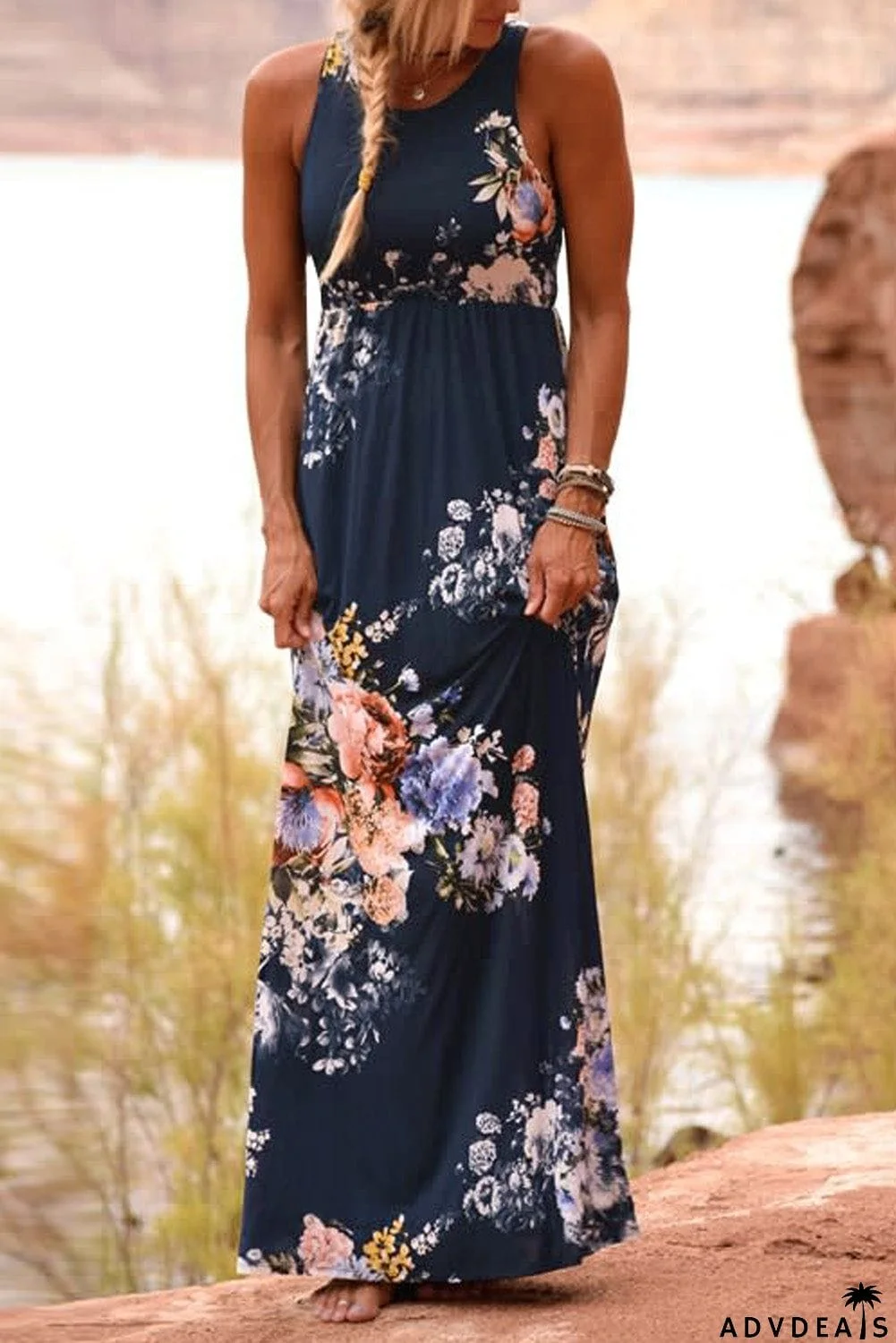 Floral High Waist Maxi Dress