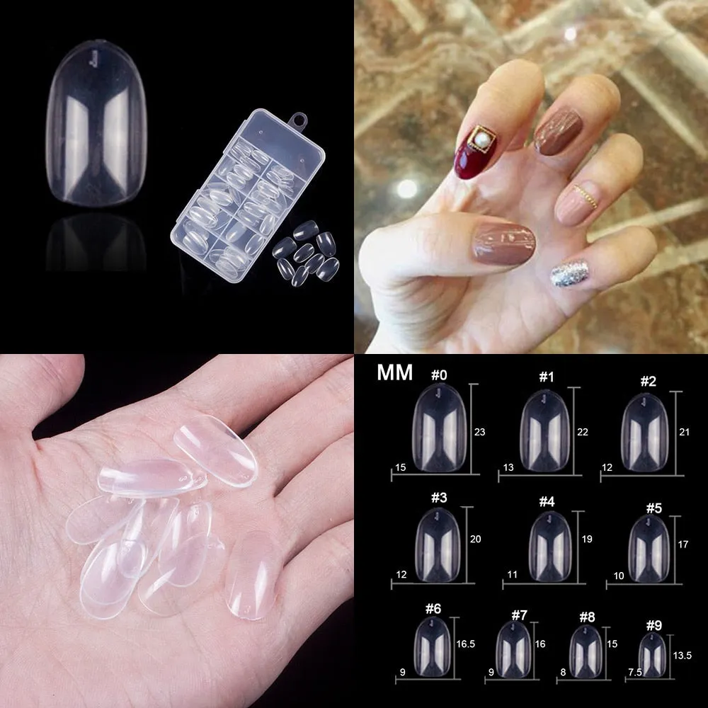 100Pcs/box Nail Tips Short Full Cover Coffin Ballerina False Nails Ballet Shape Acrylic Fake Nails Press On Nails Salon Tools-Nail Inspo