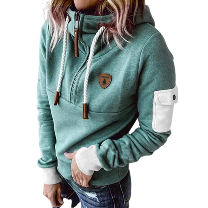Women's Casual Long Sleeve Top Drawstring Loose Pullover Hooded Sweatshirt