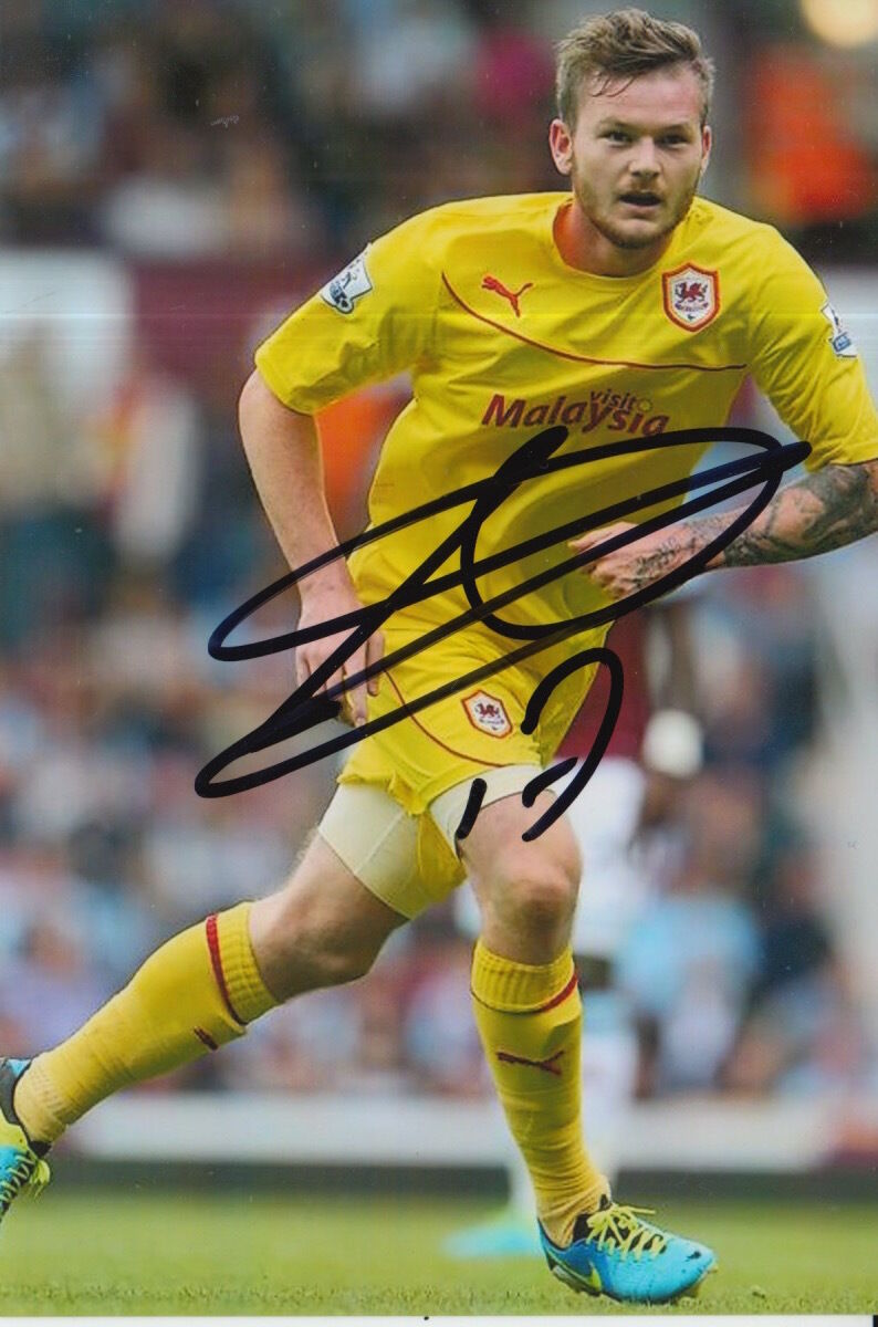 CARDIFF CITY HAND SIGNED ARON GUNNARSSON 6X4 Photo Poster painting.