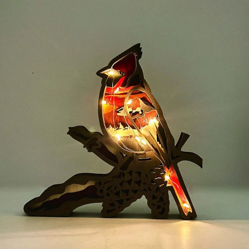 WoodyOrnament Northern Cardinal Carving Handcraft Gift