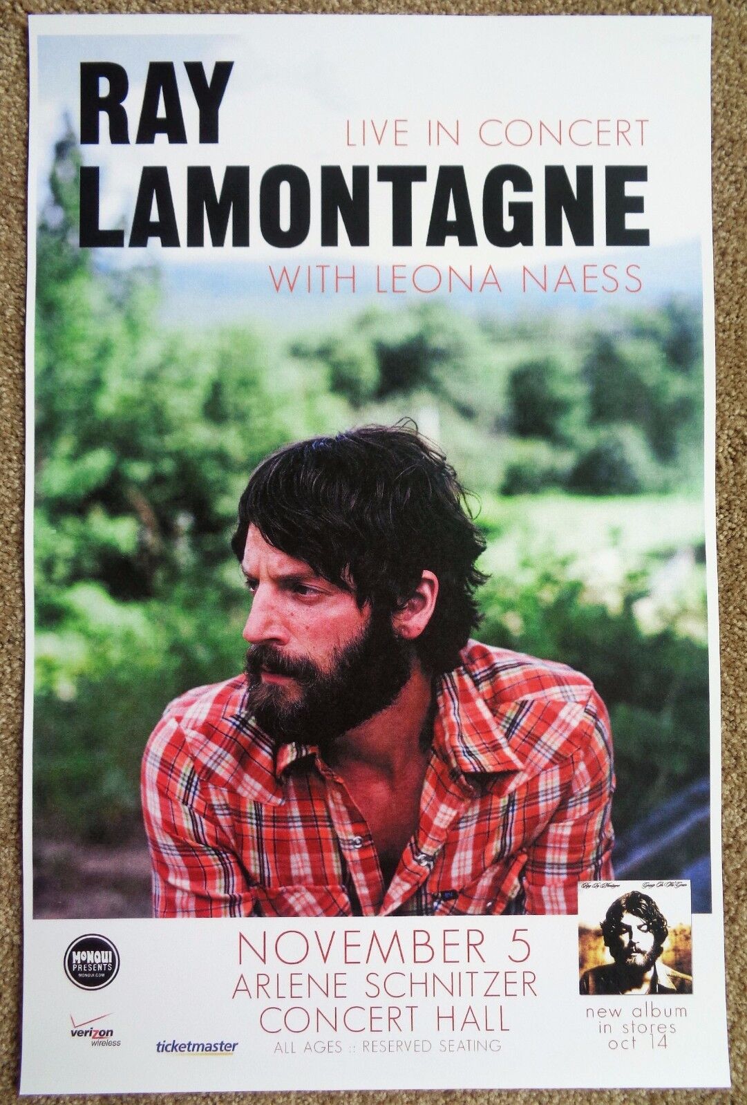 RAY LaMONTAGNE 2008 Gig POSTER Portland Oregon Version 1 Concert