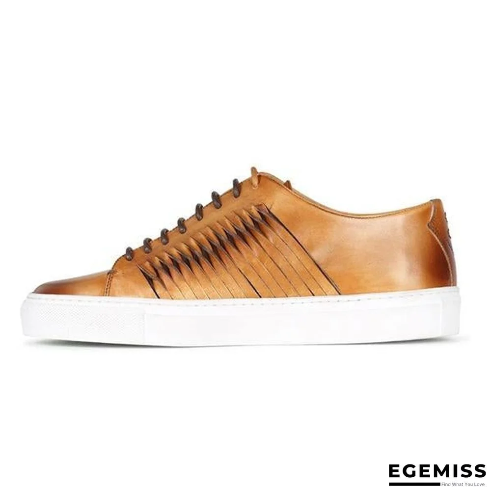 Light Brown Antiqued  Leather Trainer | EGEMISS