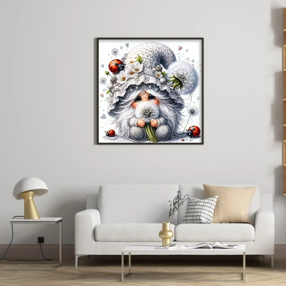 11CT Full Stamped Cross Stitch - Dryad Gnome & Dandelion(Canvas|50*50CM)