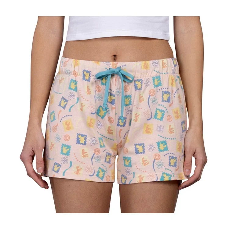 Pikachu & Sylveon Friendship Pink Lounge Shorts - Women