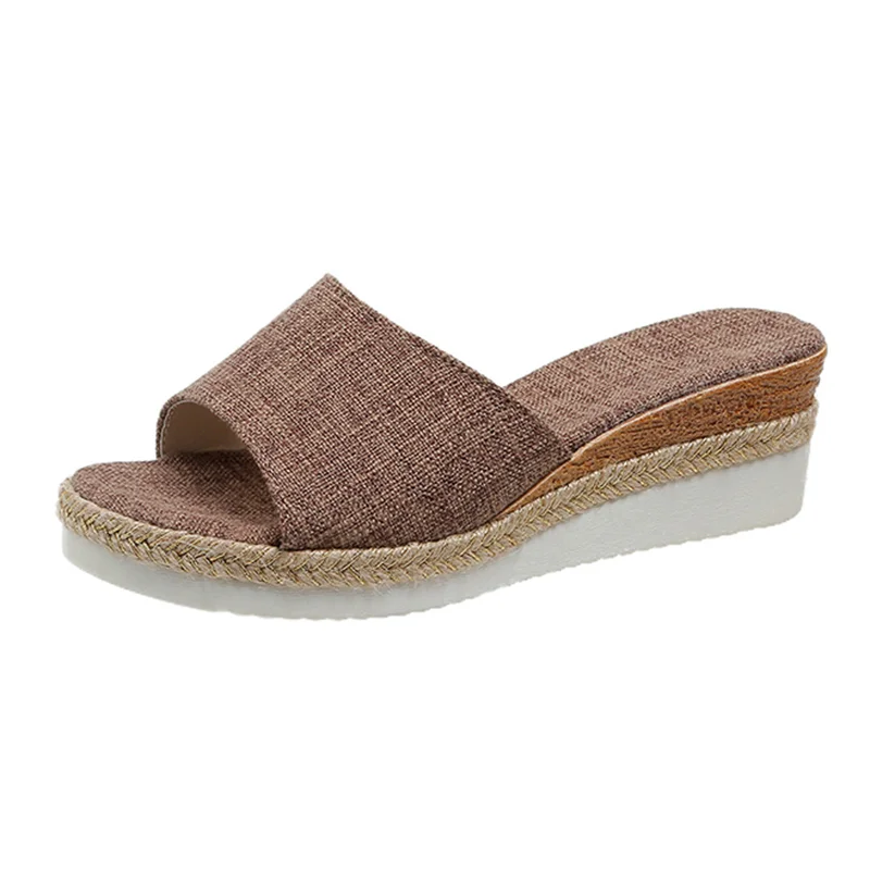 Zhungei Casual Wedge Slippers for Women 2024 Summer Non Slip Platform Sandals Woman Open Toe Comfortable Female Slipper Plus Size
