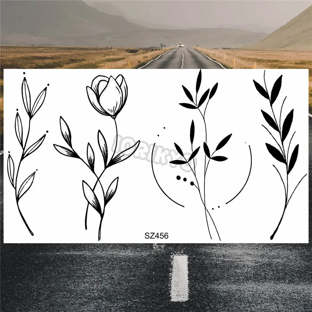 Minimalist Polar Bear Small Temporary Tattoos For Women Men Realistic Dandelion Hummingbird Fake Tattoo Sticker Forearm Tatoos