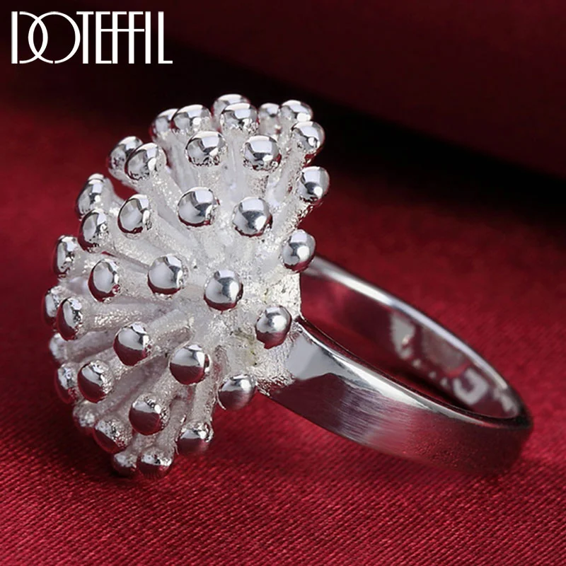 DOTEFFIL 925 Sterling Silver Fireworks Ring For Women Jewelry