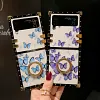 Luxury Butterfly Pattern Ring Holder Protective Case For Samsung Galaxy Z Flip4 Flip3 5G