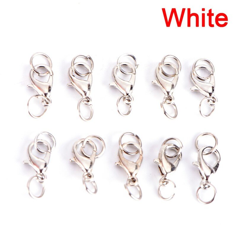 20Pcs Boho Style Lobster Claw Clasps Split Ring Jump Rings Making Hook Beads Crimp End Spring Necklace Snap Chains Connector Set