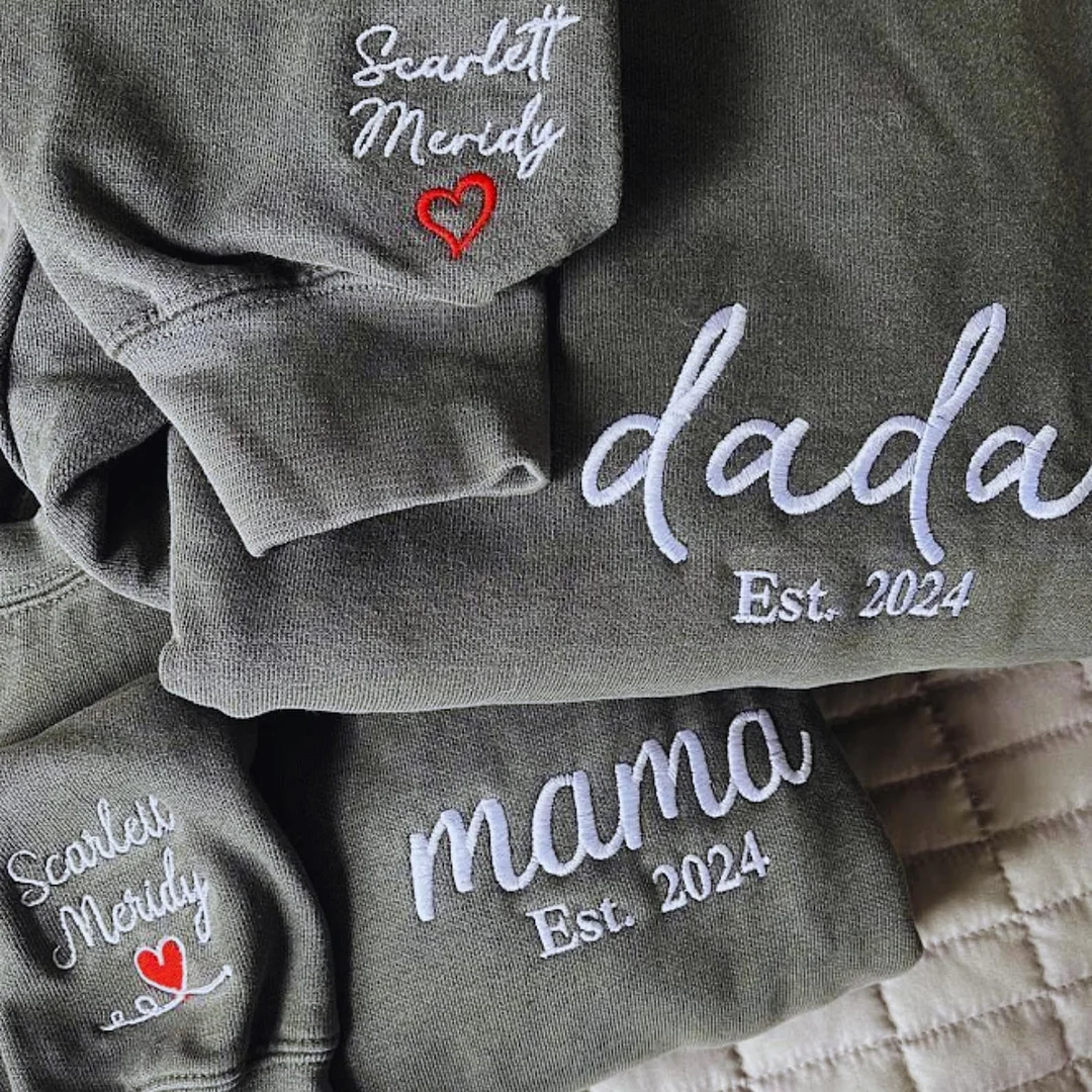 Custom EMBROIDERED Mommy Sweatshirt with Kids Names