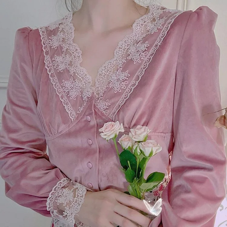 Fairy Tales Aesthetic Fairycore Lace Romantic Shirt QueenFunky