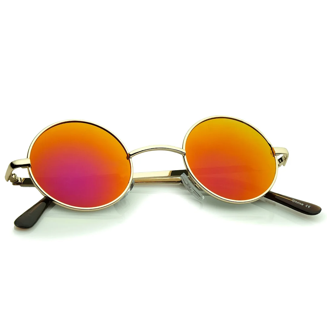Lennon Style Small Round Color Mirrored Lens Circle glasses