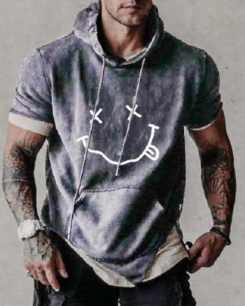 Casual Street Style Short-Sleeved Hoodie