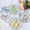 (US Only)6 Pcs Easter Washable Special Shape Diamond Painting Coaster with Holder (Egg)