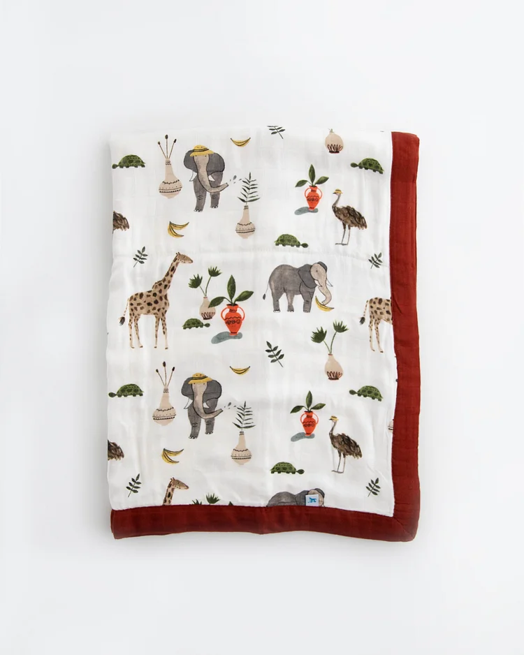 Deluxe Muslin Baby Quilt - Safari Social