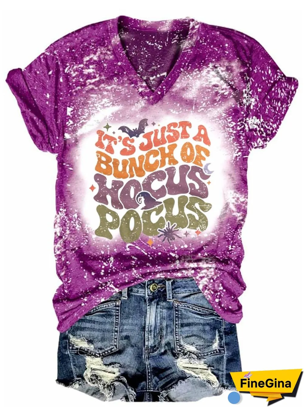 Women's Halloween Print Short Sleeve T-Shirt