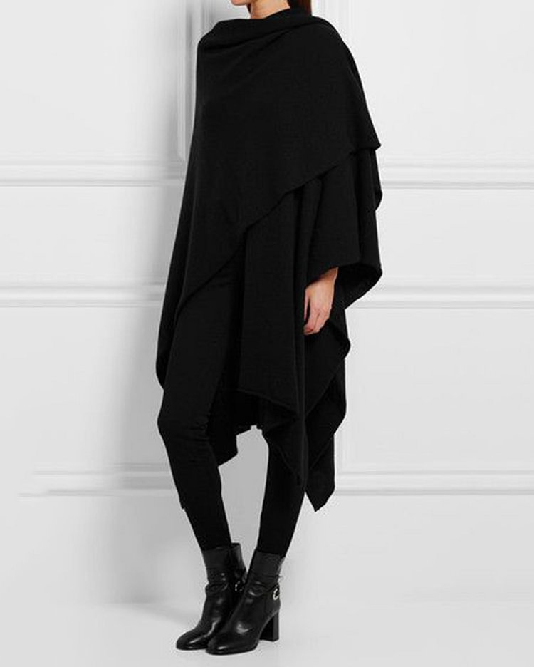 Asymmetric Loose Solid Batwing Sweater