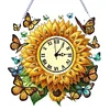 DIY Sunflower Diamond Painting Ornament with Clock Function for Decor