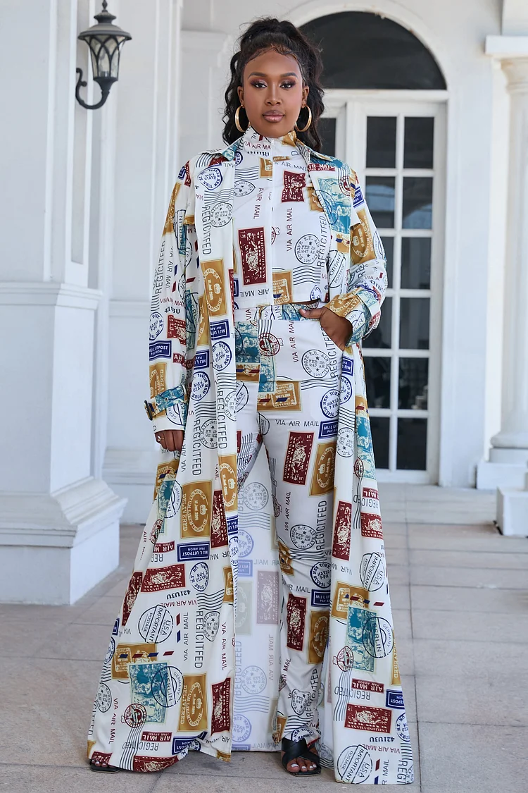 Women Unique Design Printing Coats Outerwear